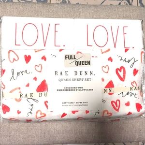 Rae Dunn Love Sheet Set Queen NEW